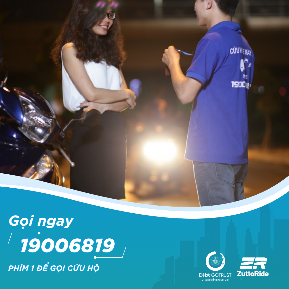 Hình ảnh GoSafe cứu hộ xe máy 24/7 365 ngày (Tặng gói Bảo Hiểm TNCN)