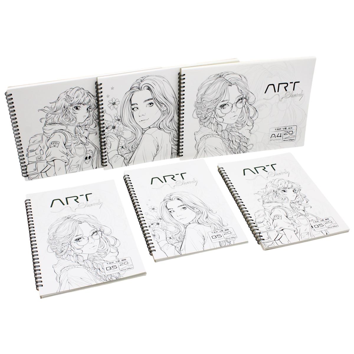 Tập Vẽ Lò Xo Art Sketch A4 - 40 Trang 220gsm - The Sun 02