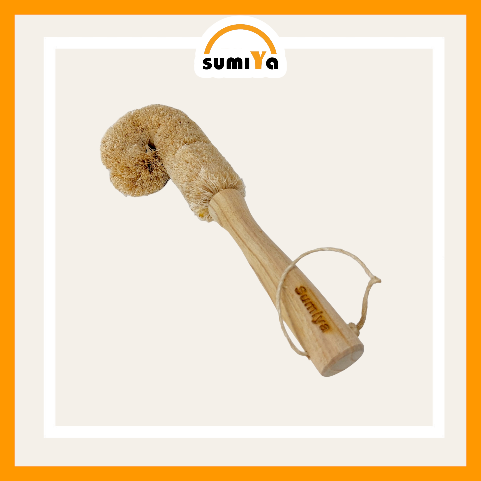 Cọ sợi chuối cán gỗ, cọ chà rửa ly sợi chuối, cọ đa năng sợi chuối tự nhiên thân thiện môi trường