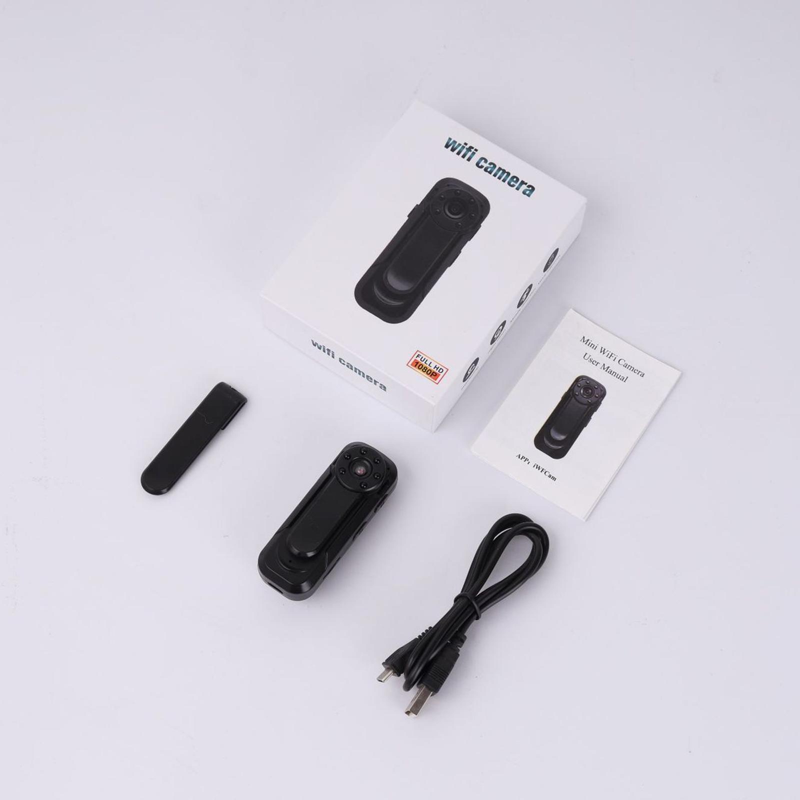 Mini Body Camera   cam for Home Office 1080P Full   Black