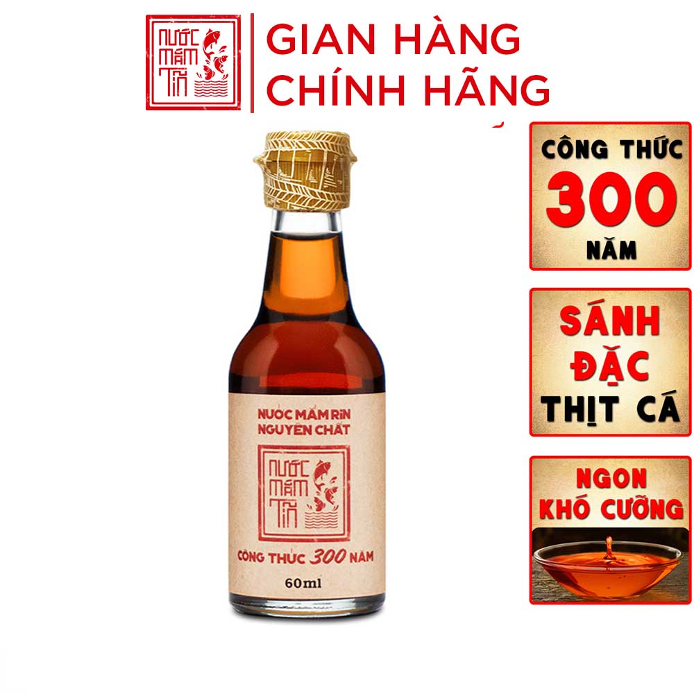 Đặc Sản Bình Thuận  - Nước Mắm Tĩn Mini Du Lịch 40N Đạm Tự Nhiên Chai Thủy Tinh 60Ml Nước M���M Rin Nguyên Chất Truyền Thống Sạch Là Cốt Nhĩ Từ Cá Cơm Than Sánh Đặc Thịt Cá Không Chất Bảo Quản - Ocop 4 Sao