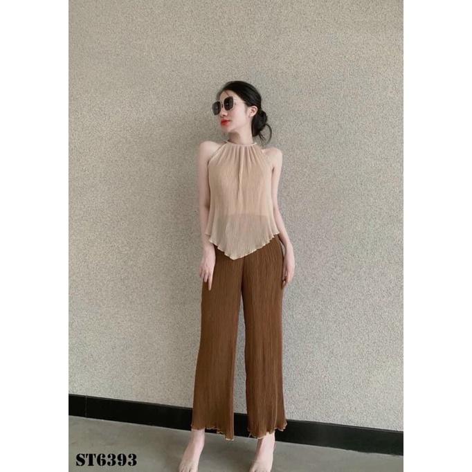 SET ĐI CHƠI, SET 2 MÓN, ÁO YẾM DẬP LI PHỐI QUẦN SUÔNG DÀI CỰC HOT