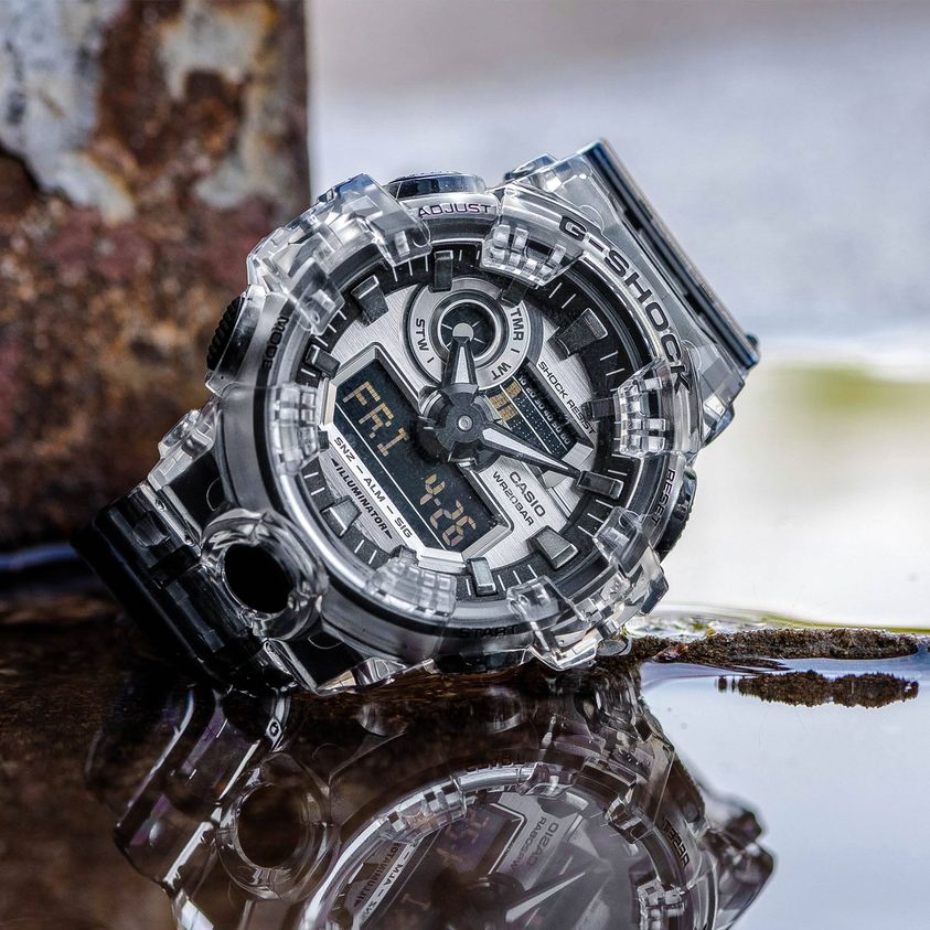 Đồng hồ nam Casio G-Shock GA-700SK-1ADR Skeleton | GA-700SK-1A G-Shock trong suốt