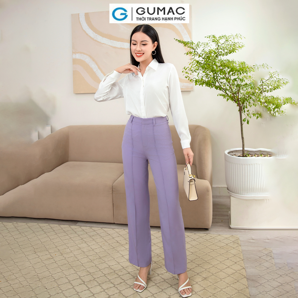 Áo sơ mi lụa gân AD11037 thời trang GUMAC