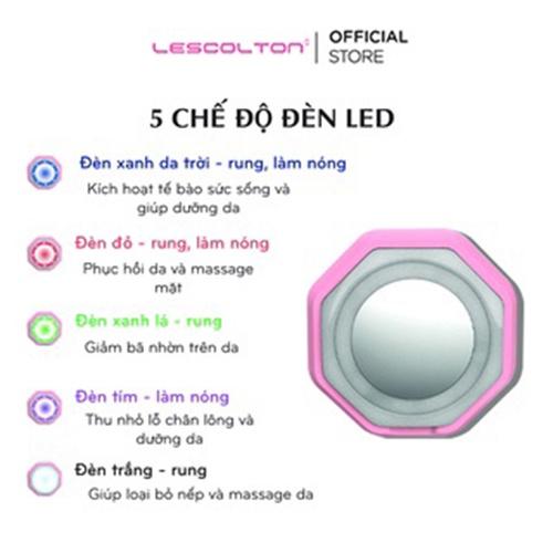 Máy rửa mặt cầm tay mini Lescolton thế hệ mới 4 chức năng đẩy tinh chất, massage, nâng cơ, rửa mặt