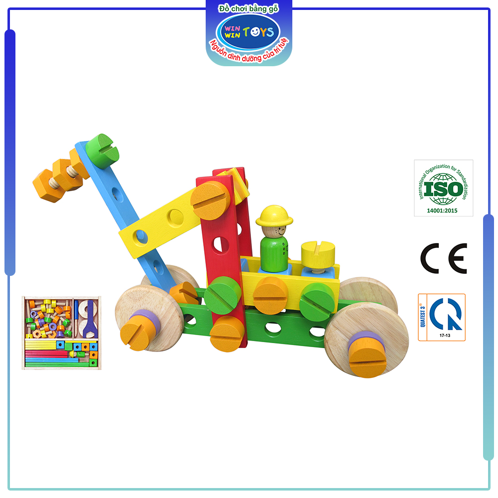 Đồ chơi gỗ Bộ lắp ráp sáng tạo | Winwintoys 64302 | Phát triển trí tưởng tượng và sáng tạo | Đạt tiêu chuẩn CE và TCVN