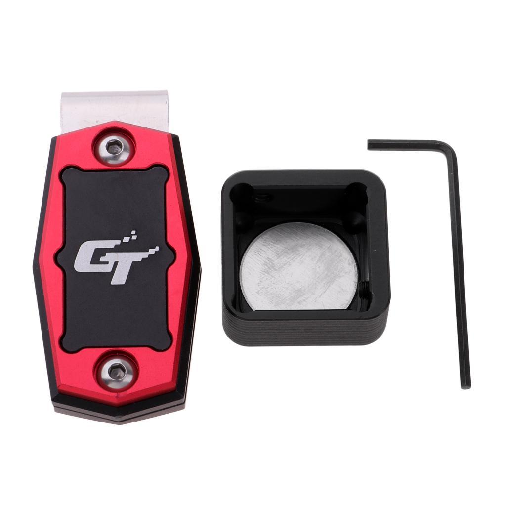 2 Set Billiard Chalk Holder Magnetic, Deluxe Aluminum Alloy, Black + Red