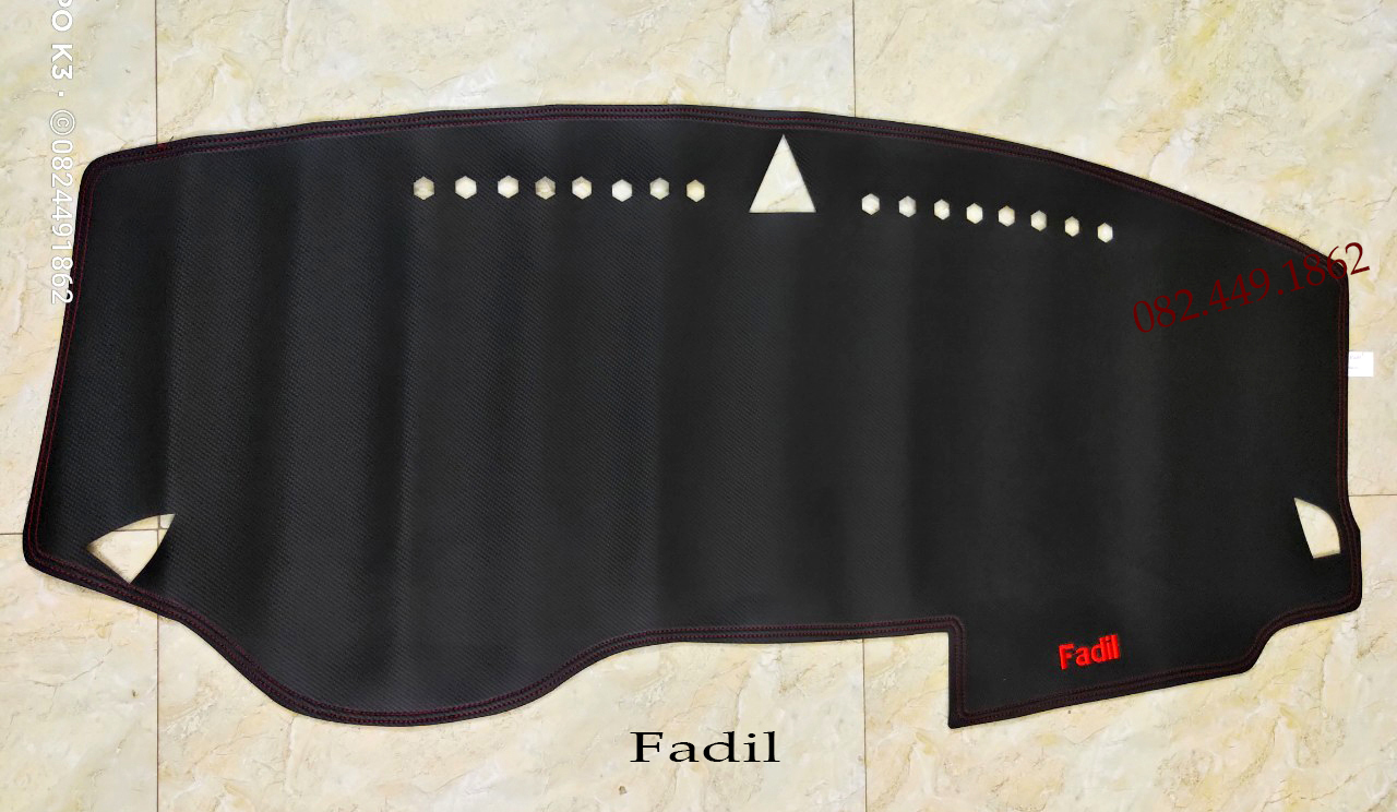 Thảm Taplo Xe Vinfast FADIL 2019-2021 loại da dày cao cấp 3 lớp chống trượt Da Carbon đen