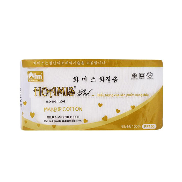 Bông Tẩy Trang Cao Cấp Korea PP 100 Hoamis (90 Miếng)