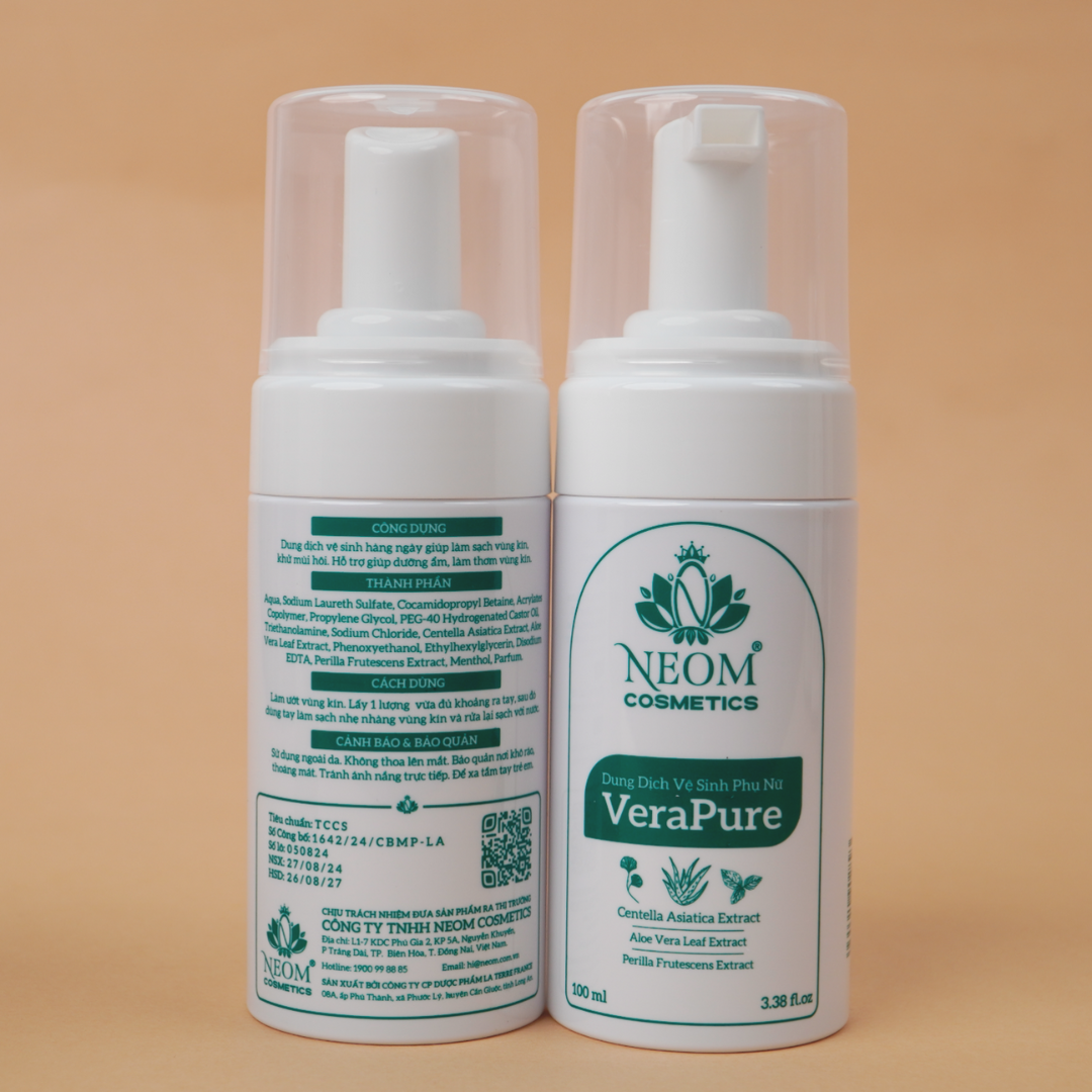 VeraPure - Dung Dịch Vệ Sinh Phụ Nữ Dịu Nhẹ, Khử Mùi &amp; Dưỡng Ẩm Hằng Ngày