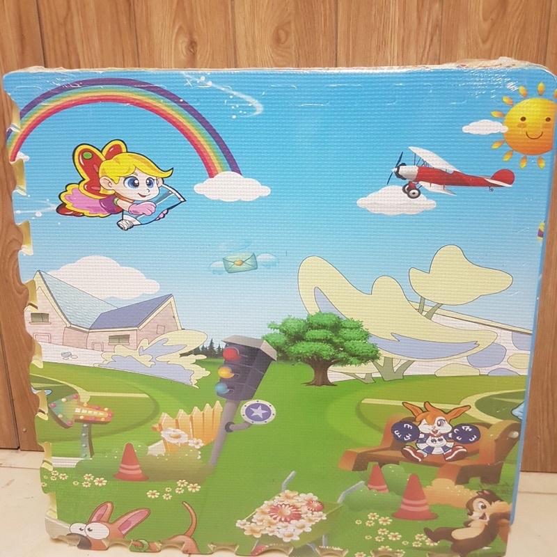 Thảm Xốp Ghép Lót Sàn Vân Gỗ, Hoạt Hình Kích Thước 60×60 CM
