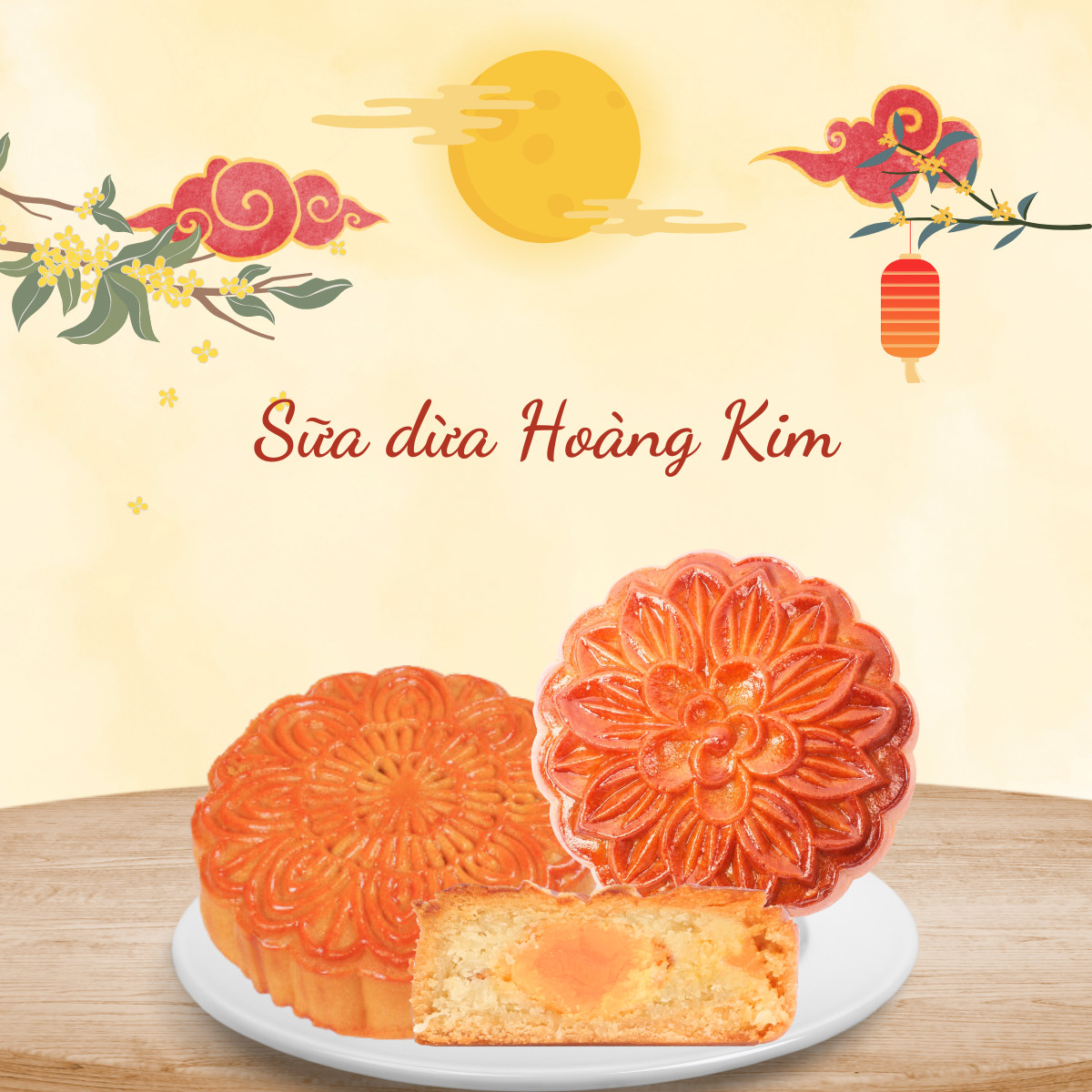 Set Bánh trung thu Thưởng Nguyệt - Nonglamfood - 4 Bánh/ 1 hộp