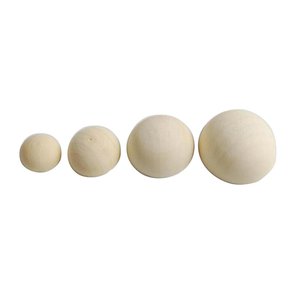 2x100Pcs Half Ball Natural Unfinished Wood for Jewelry Making DIY Craft 15mm