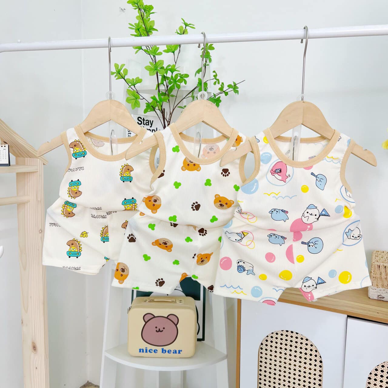Combo 2 bộ tăm lạnh 3 ba lỗ hàng loại 1 chất đẹp cho bé