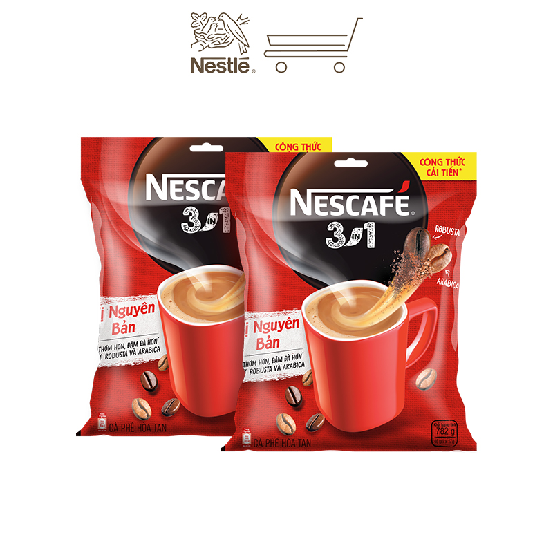 Combo 2 bịch cà phê NESCAFÉ 3IN1 VỊ NGUYÊN BẢN - Công thức cải tiến