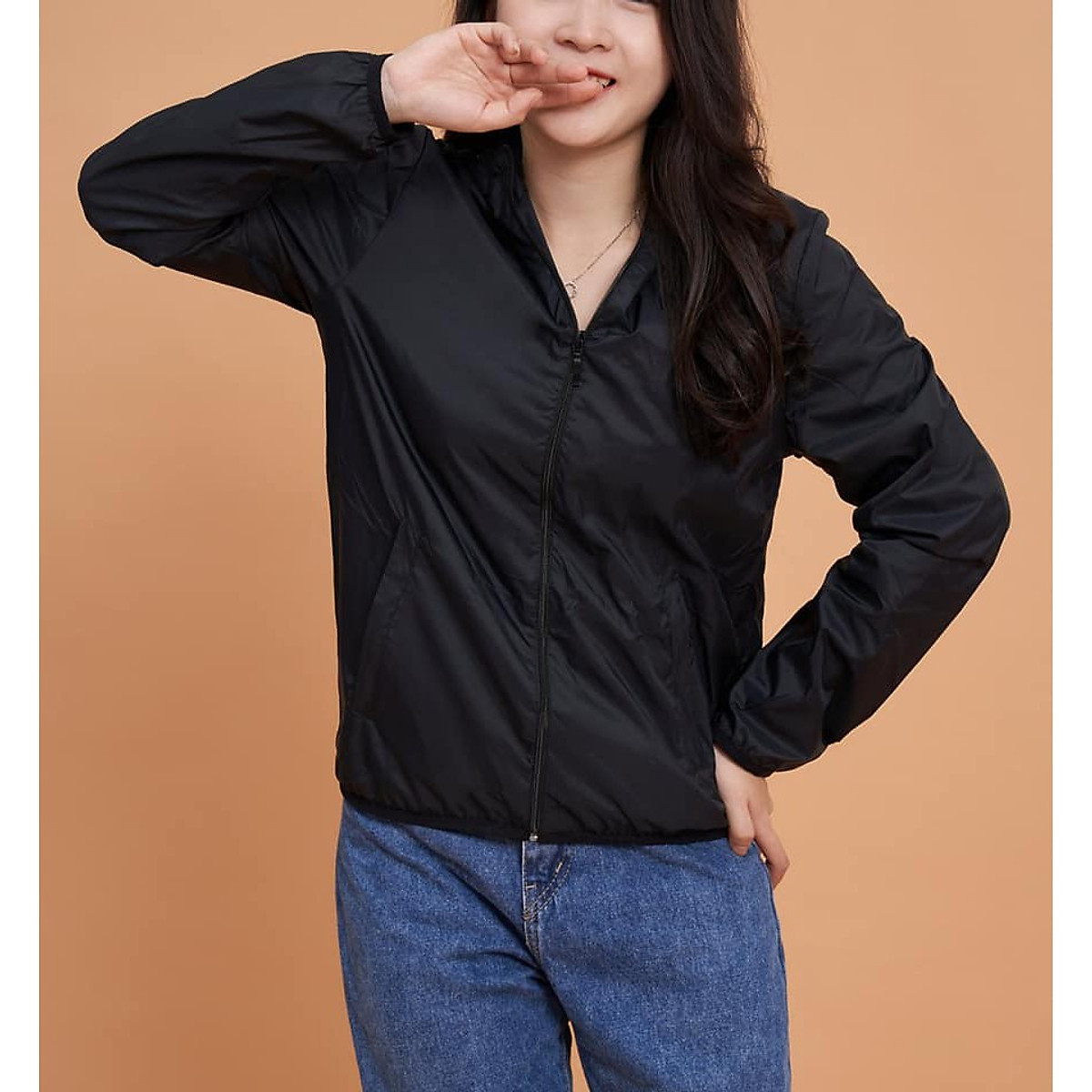Áo gió nữ 2 lớp lót lưới chống nước