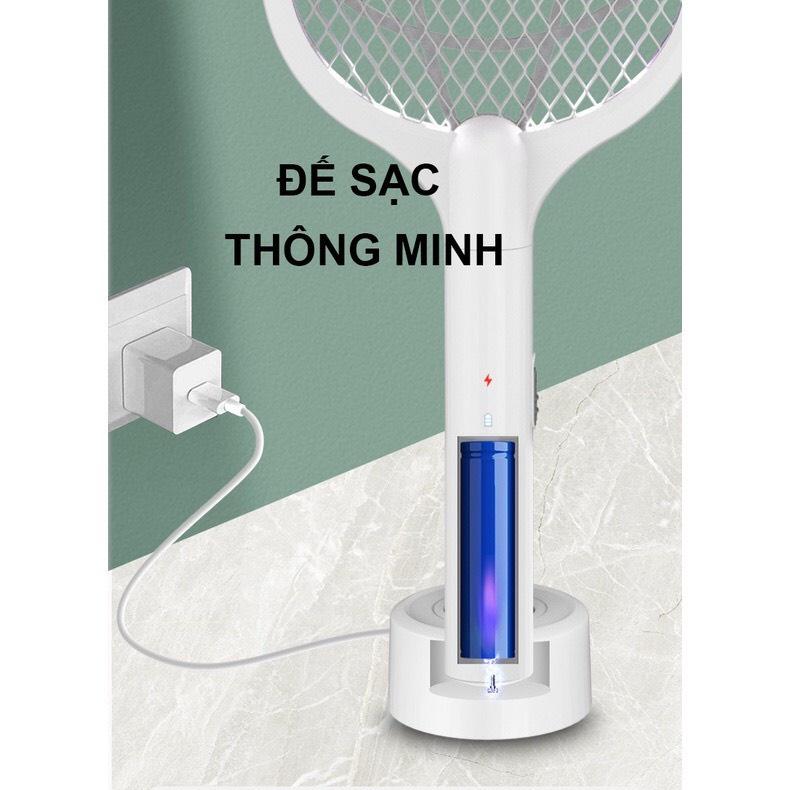 Vợt muỗi tự động kiêm đèn bắt muỗi 2 in 1 tự động sạc tích điện, vợt bắt muỗi thông minh cao cấp để bàn A11