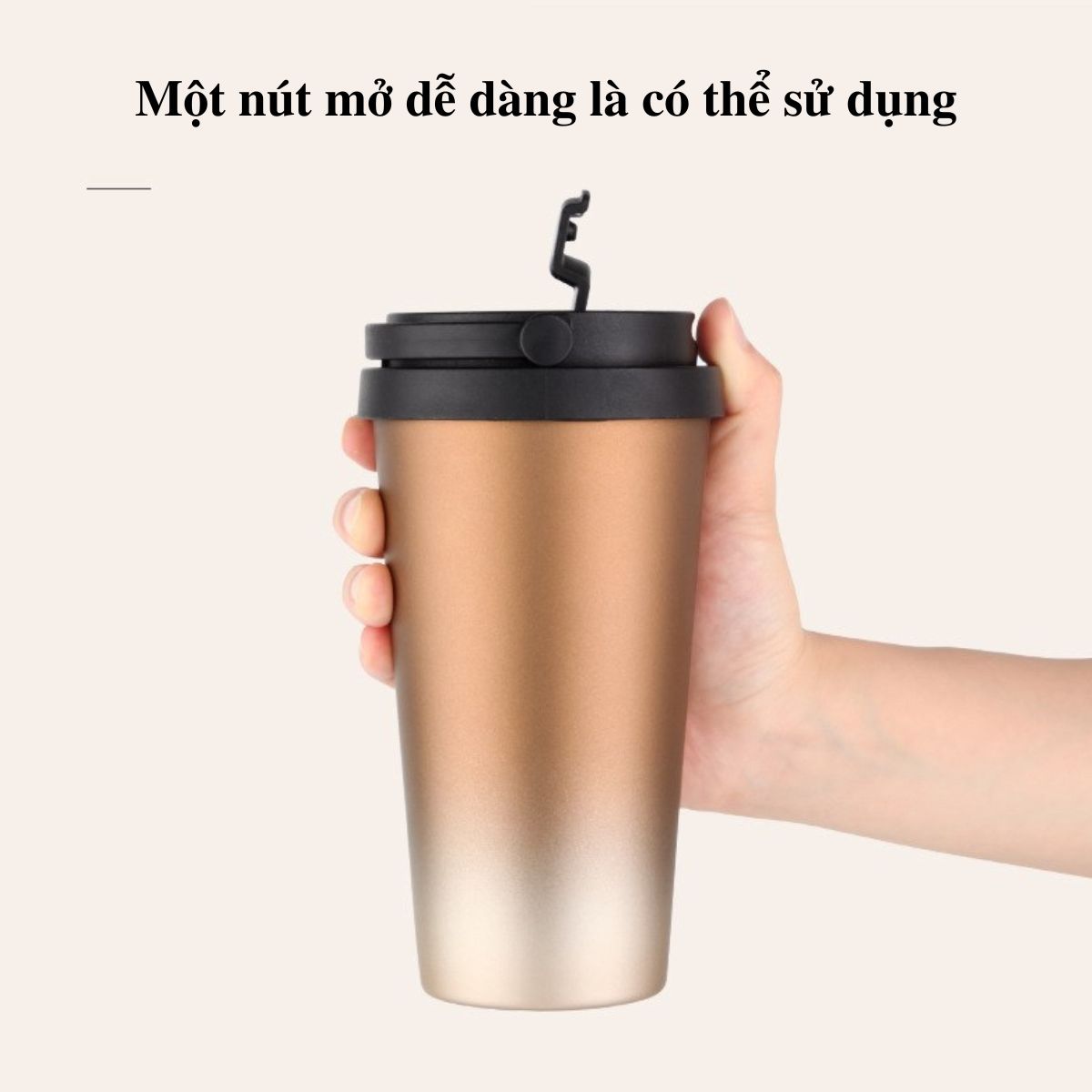 Bình Nước Giữ Nhiệt Inox SmartChoice Cốc Giữ Nhiệt Cafe 500ml Bình Nước Giữ Nhiệt Có Quai Xách Tiện Lợi, 5 Màu Thời Trang