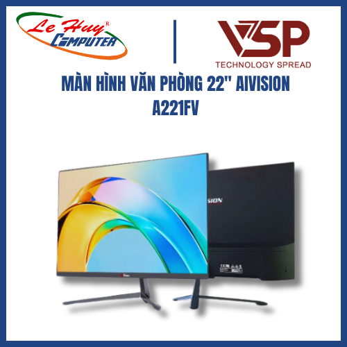 Màn hình văn phòng 22 inch AiVision A221FV (VA, VGA, HDMI, 1920x1080, 75Hz) Hàng Chính Hãng
