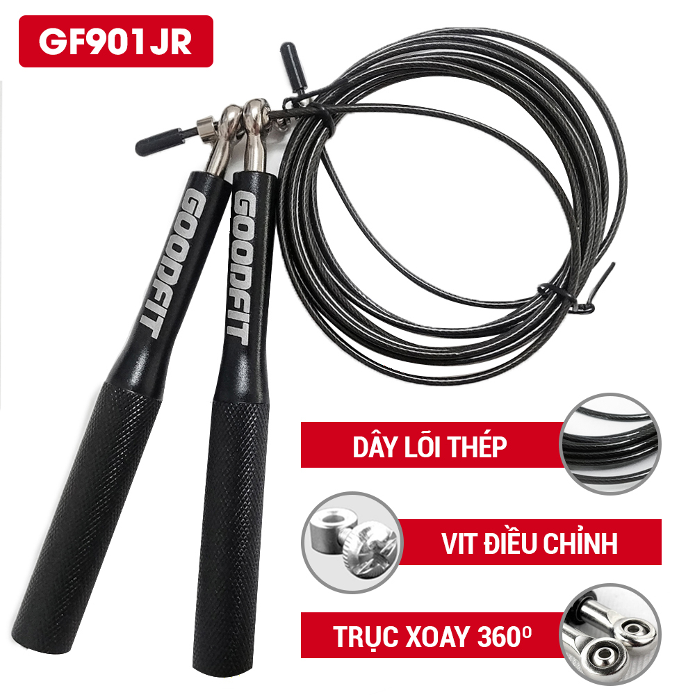 Dây nhảy thể dục siêu nhẹ, siêu bên, tùy chỉnh độ dài linh hoạt chính hãng Goodfit GF90XJR