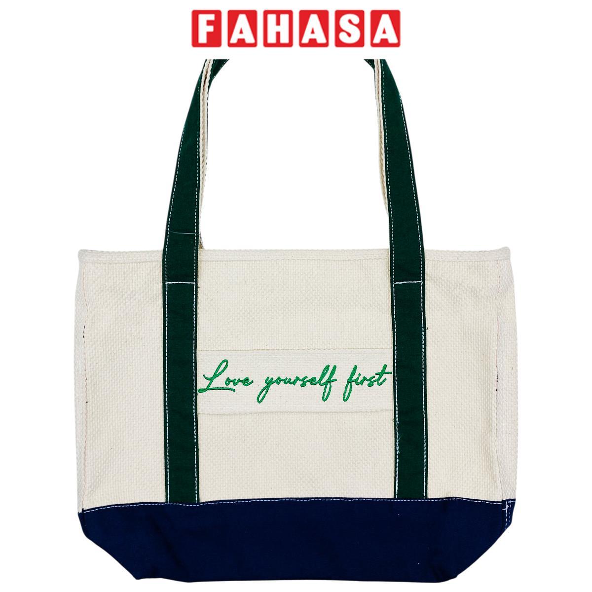 Túi Vải Tote Thêu Chữ - Size M - Saigon ZeroWaste - Mẫu 3 (Slogan Ngẫu Nhiên)