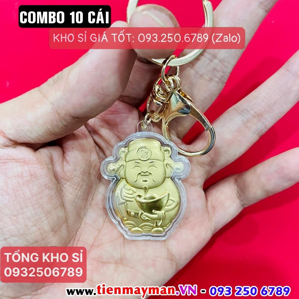 Sét 10 Móc Khóa Ông Thần Tài Vàng Khai Lộc May Mắn, Tiền lì xì tết 2023 , NELI