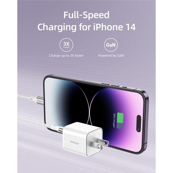 Sạc nhanh INNOSTYLE MiniCube Gan II 35W for iPhone 14/13/12 Hàng Chính Hãng