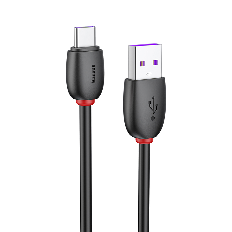 Cáp sạc Baseus Purple Ring HW Quick Charging USB Cable For Type-C 40W Black - Hàng chính hãng