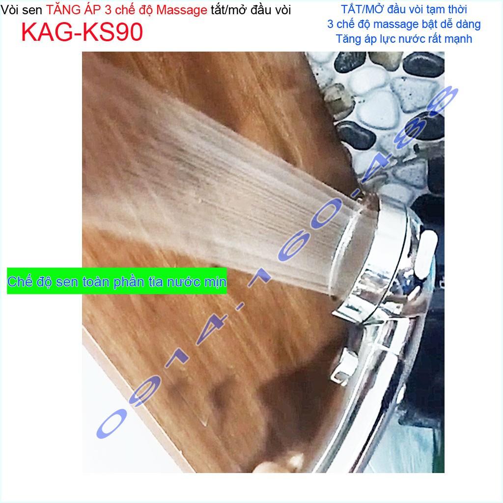 Bộ vòi tắm hoa sen tăng áp massage KAG-KS90, sales shower head bộ vòi sen tắm tia nước mạnh tăng áp siêu sảng khoái