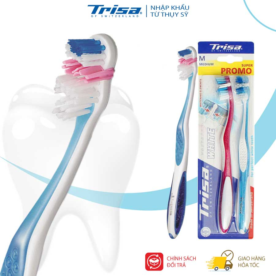 Combo 2 Bàn Chải Đánh Răng Trisa Perfect White Duo