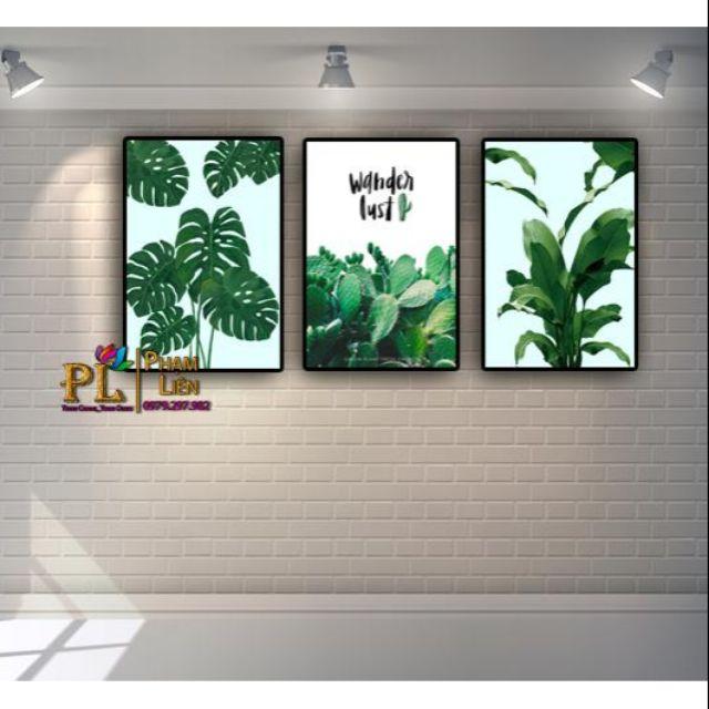 Tranh in canvas lá nhiệt đới mới nhất 42x60