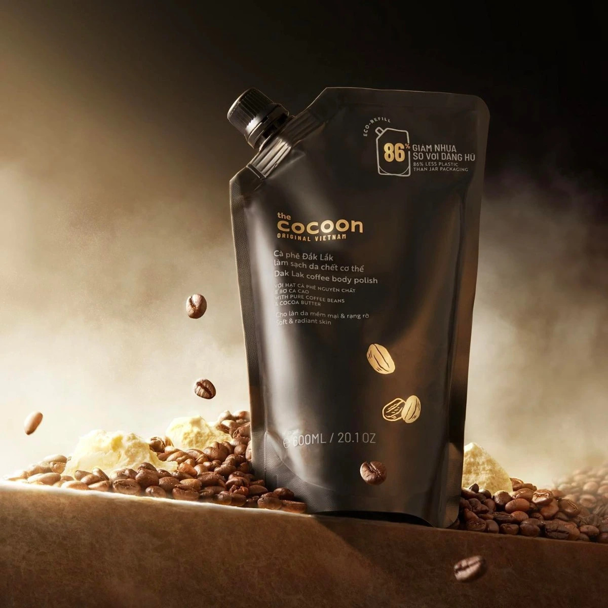 Túi Refill Tẩy Tế Bào Chết Toàn Thân Cocoon Sạch Da Dak Lak Coffee Body Polish 600ml