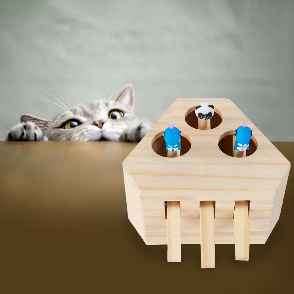 Cat  Mouse Toy Wooden  Box Puzzle Toy  Mice