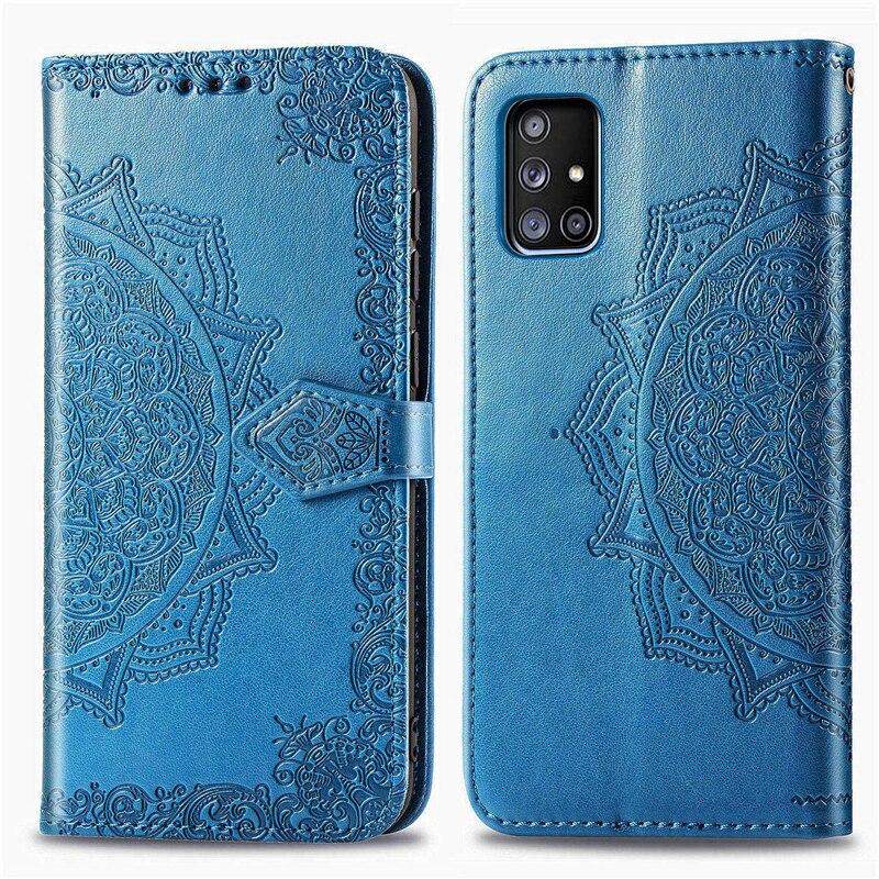 Bao da điện thoại dập nổi họa tiết hoa cho Samsung Galaxy A51 5G/Samsung A51 5G/ Galaxy A51 A71 5G