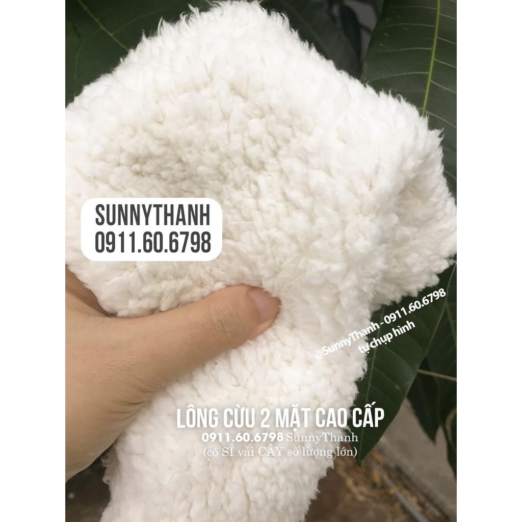 1m Vải lông cừu sale vải lông cừu trắng kem 1m xanh da trời pastel SunnyThanh