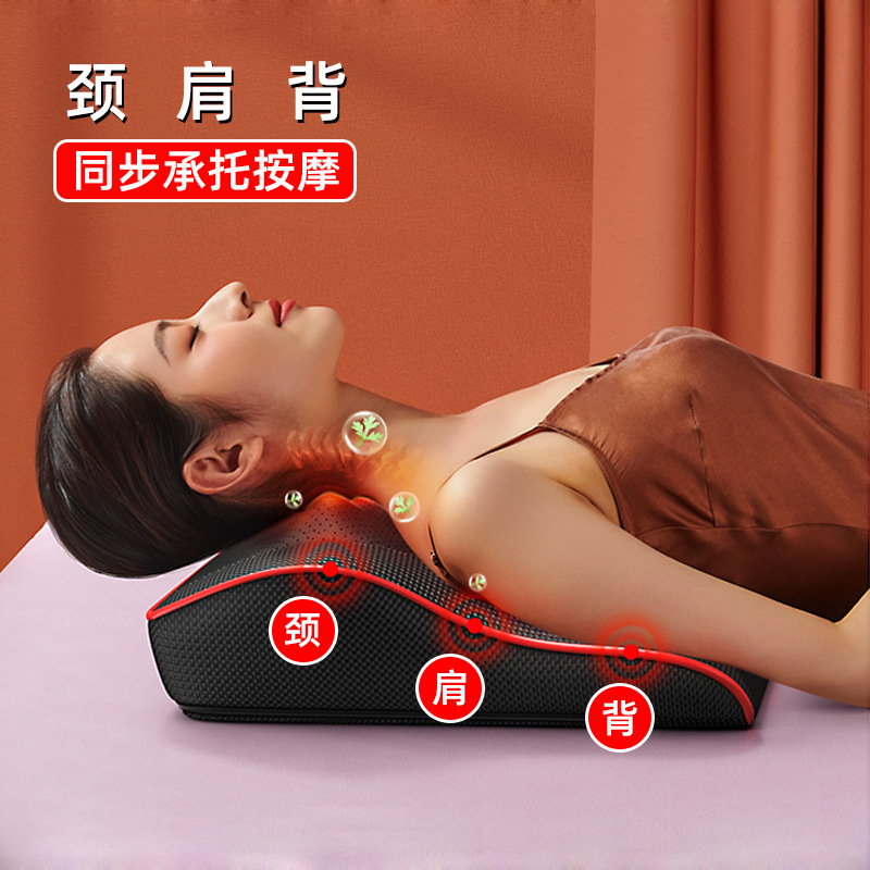 Gối massage cổ vai gáy cao cấp - Máy matxa lưng đa năng 20 bi lăn hồng ngoại có bẳng điều khiển thông minh, bh 3 năm