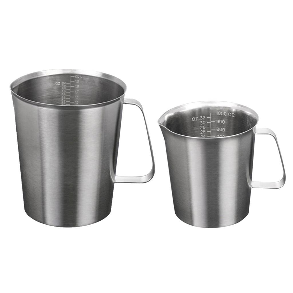 2x Stainless Steel Beer Camping Mugs Measuring Coffee Cup for Travel