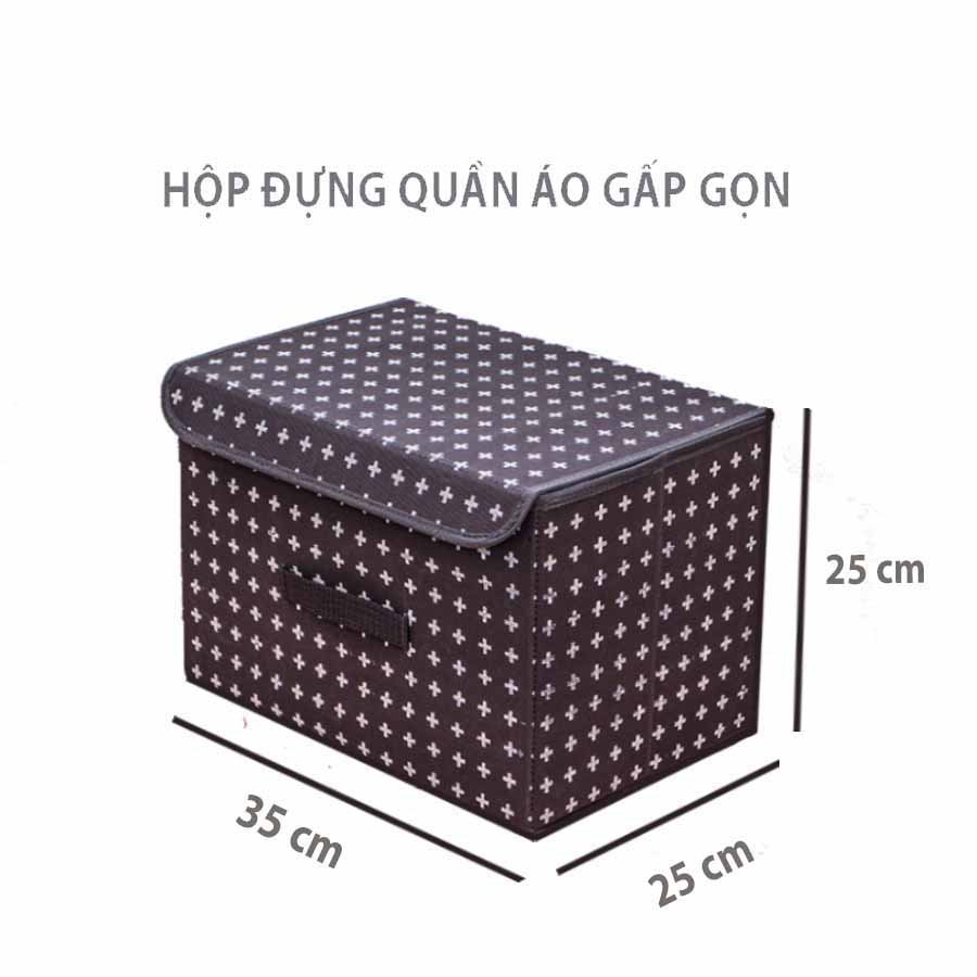 Combo Hộp Đựng Quần Áo Gấp Gọn Có Nắp Xám In Morning House - From vải cứng cáp, gấp gọn rất tiện, phù hợp để quần áo, vật dụng cá nhân