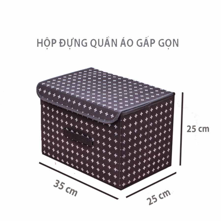 Combo Hộp Đựng Quần Áo Gấp Gọn Có Nắp Morning House Kem In - From vải cứng cáp, gấp gọn rất tiện, phù hợp để quần áo, vật dụng cá nhân