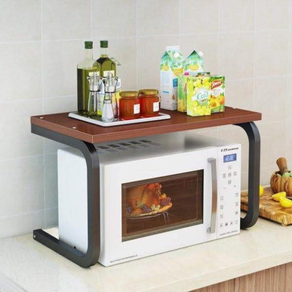 Kệ Để Lò Vi Sóng Chữ C 2 Tầng Mặt Gỗ MDF