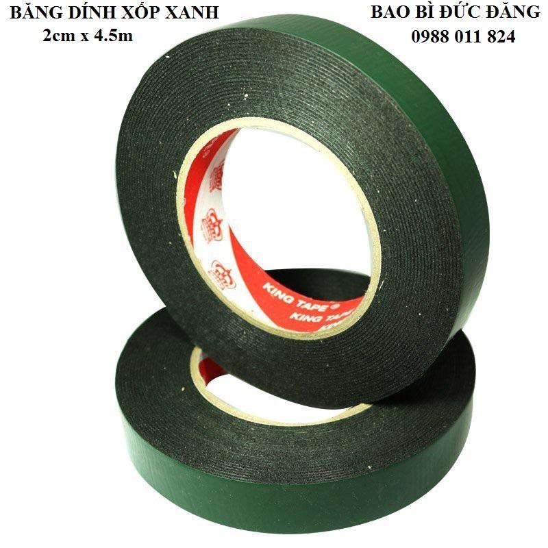 1 cây băng dính xốp xanh 2 mặt siêu dính