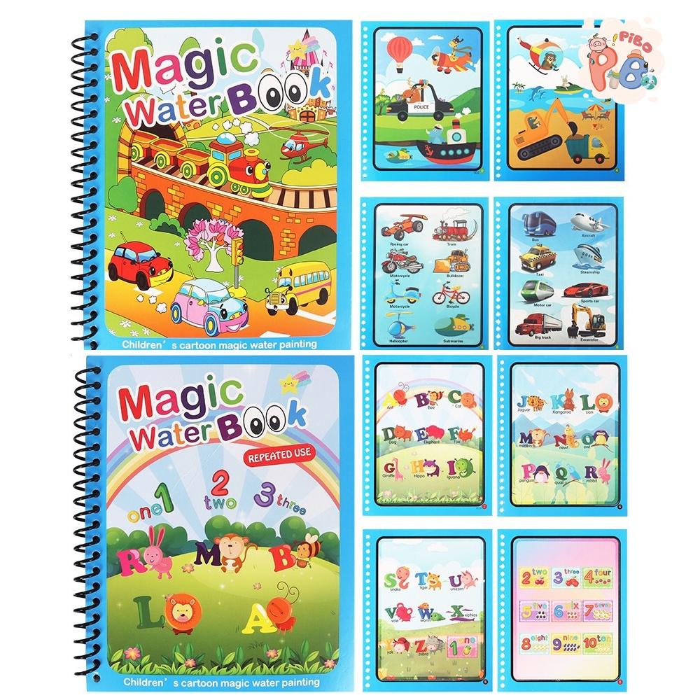 Tranh Tô Màu Nước Ma Thuật Magic Water Book Cho Bé Giá Tốt Với 13 Chủ Đề Kèm 1 Bút Tô Màu - PiBo