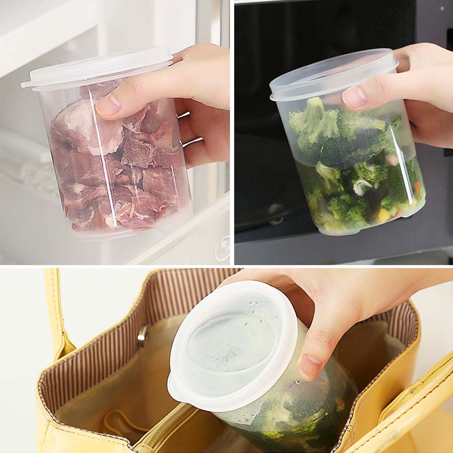 Hộp nhựa tròn đựng đồ khô cao cấp  - Hàng nội địa Nhật