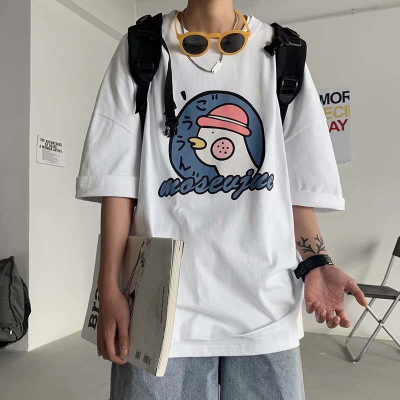 Áo Thun Nữ Tay Lỡ - Áo Phông Nam Nữ Form Rộng Freesize Vải Chất Cotton Mịn Mát Kita Unisex - VỊT NHÍ NHẢNH