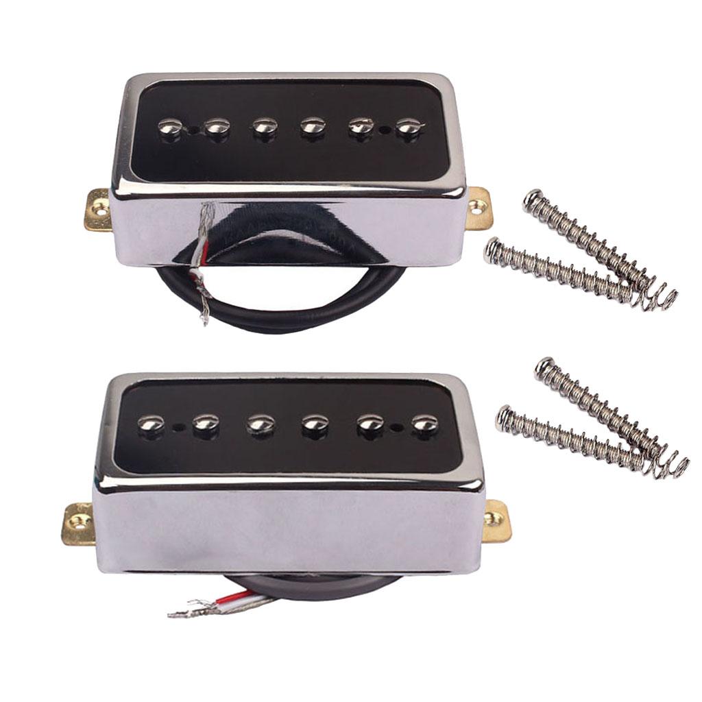 Sunnimix 2 Miếng Nhựa Dẻo Alnico 5 Soapbar Bán Cho Đàn Guitar Điện Thay Thế Phần Cổ/Cầu Đen