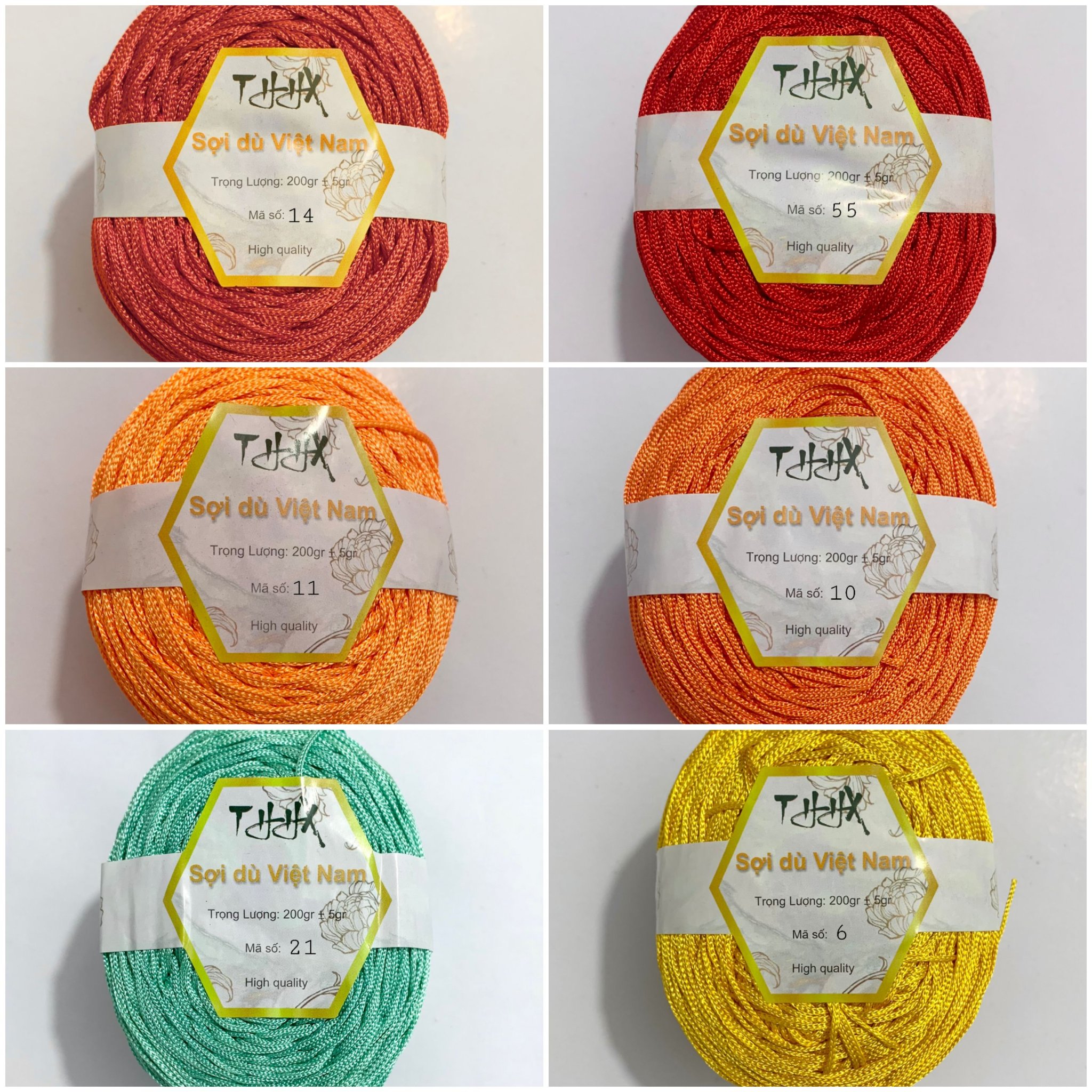 Sợi dù Việt Nam 1mm làm đồ thủ công đan móc có nhiều màu