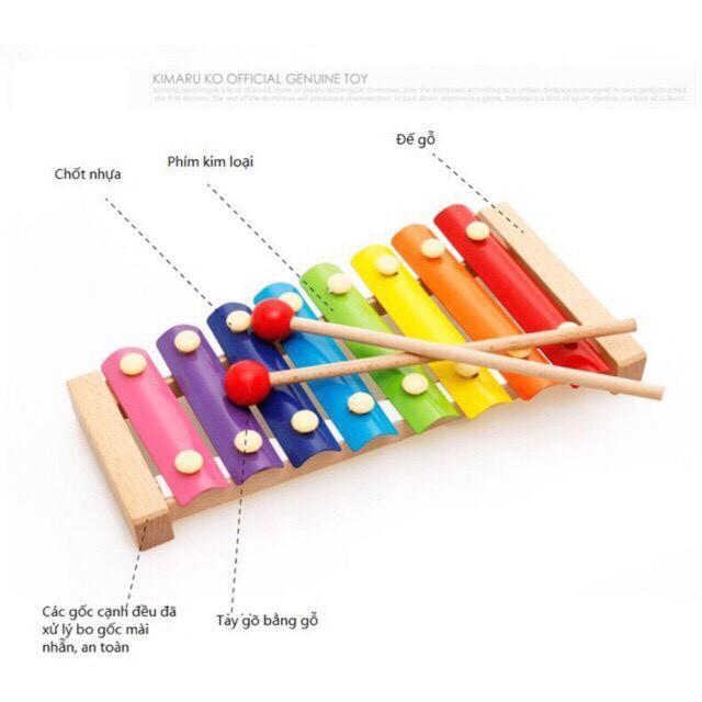 Đồ chơi âm nhạc đàn cho bé đàn gỗ xylophone 8 thanh phát triển năng khiếu âm nhạc