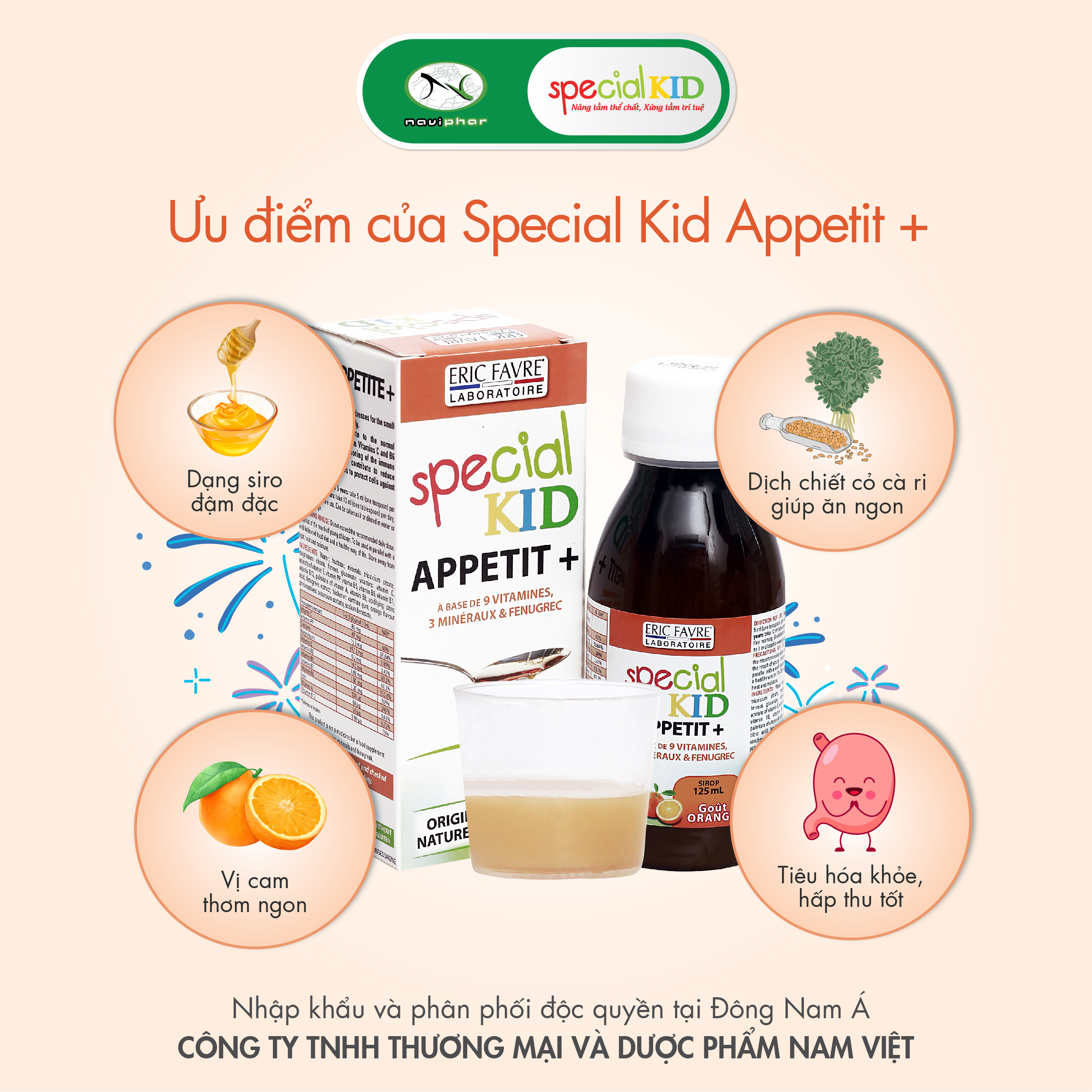 TPBVSK Special Kid Appetit+ Bổ sung các loại Vitamin và Khoáng chất - Hỗ trợ tiêu hóa tốt, giúp bé ăn ngon miệng (125ml)[Siro – Nhập khẩu Pháp]