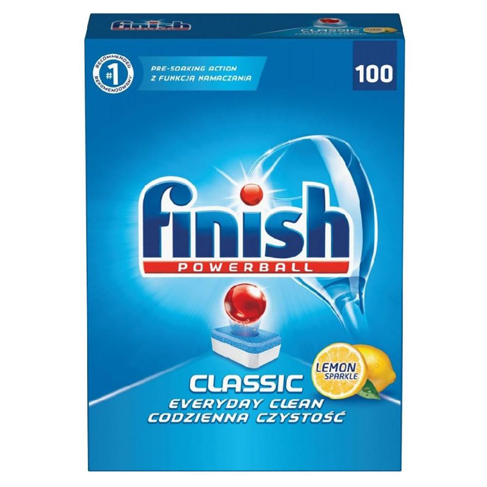 Hộp 100 viên rửa chén Finish Classic Dishwasher Tablets Lemon QT025446 - hương chanh