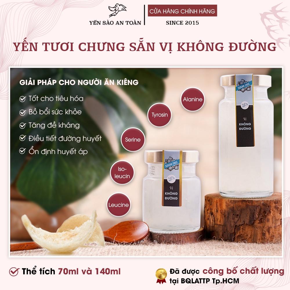 Yến chưng đường phèn và không đường combo 6 và 12 hũ 70ml và 140ml ĐẬM ĐẶC YẾN TƯƠI từ Yến Sào An Toàn